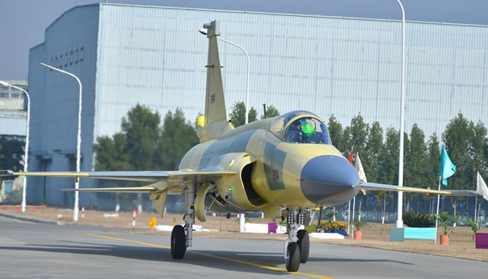An undated image of Pakistan JF-17 Thunder fighter jet. — Pakistan Aeronautical Complex Kamra