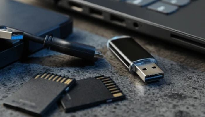 An undated image shows USB, memory cards, and flash drive. — Shutterstock