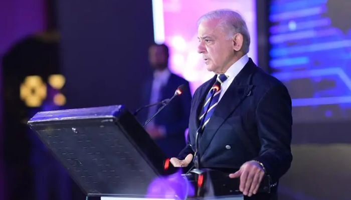 Prime Minister Shehbaz Sharif addresses the inauguration ceremony of the Indus AI Week 2026 in Islamabad on Feb 9, 2026. — X/GovtofPakistan