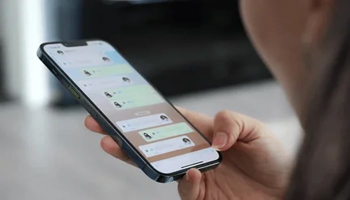 An undated image shows a person chatting on WhatsApp. — Shutterstock