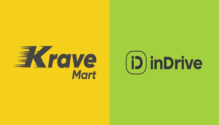 An illustration shows Krave Mart (left) and InDrive (right) logos, on February 17, 2026 — Supplied