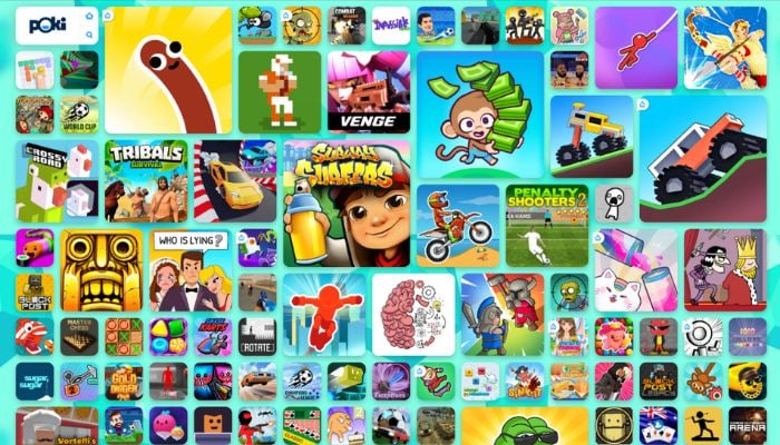 An undated image shows numerous games on Poki website. — Poki