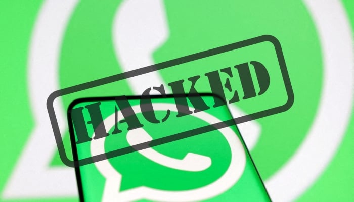 Whatsapp logo is seen in this illustration taken, August 22, 2022 and Hacked word displayed. — Reuters/Canva
