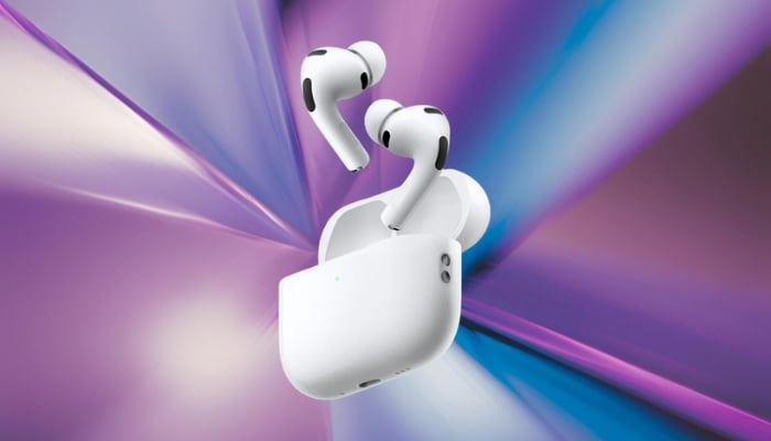An undated image of AirPods Pro 3. — Apple/Canva