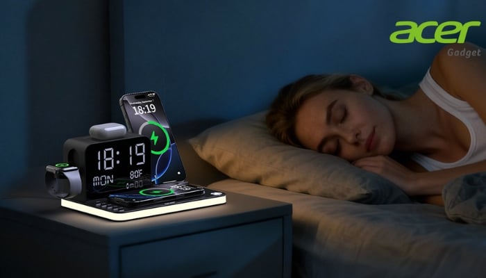An undated image of Acer Gadget 7-in-1 wireless charging station. — Acer