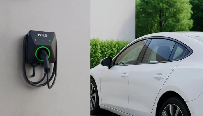 An undated image shows IYILO Level 2 EV Charger. — IYILO