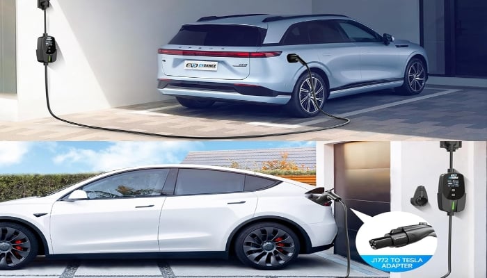 An undated image shows EVDANCE Level 2 EV Charger. — EVDANCE