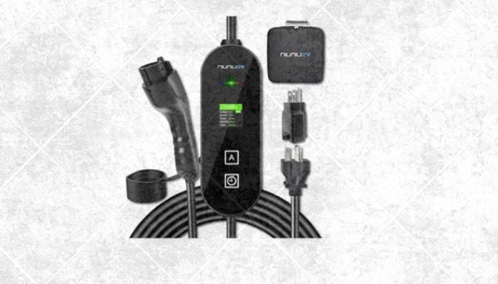 An undated image of NIUNIUEV Level 1 and Level 2 EV Charger. — NIUNIUEV