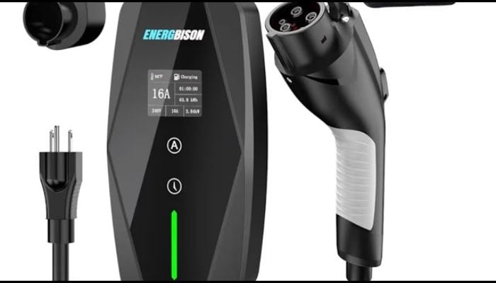 An undated image of Energbison Level 1&2 EV Charger. — Energbison