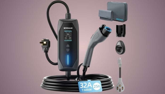 An undated image of bokman Portable Level 2 & Level 1 EV Charger . — bokman/Canva