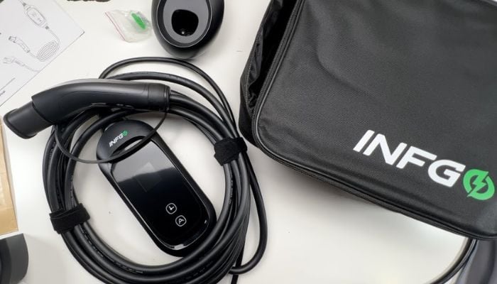 An undated image of INFGO Level 2 EV Charger. — INFGO
