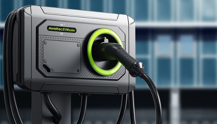 An undated image of EVMaster Level 2 EV Charger. — EVMaster