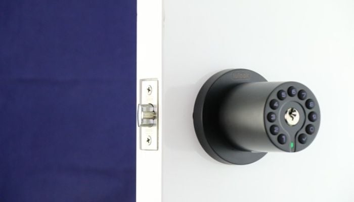 An undated image of iulock Keypad & Key Smart Door Lock. — iulock