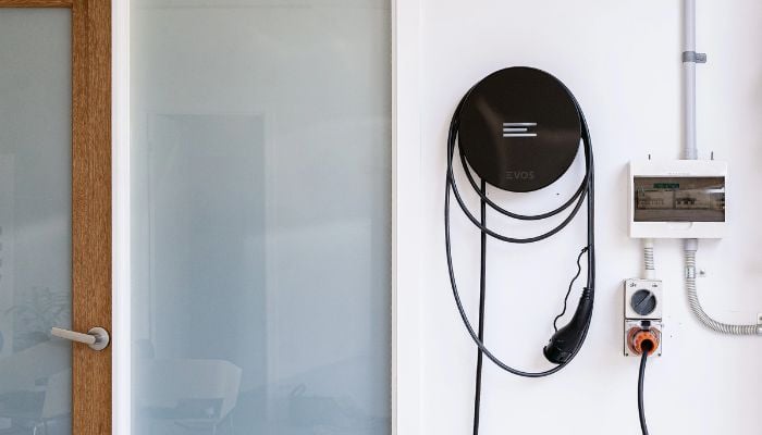 An undated image of an EV charging station installed. — EVOS