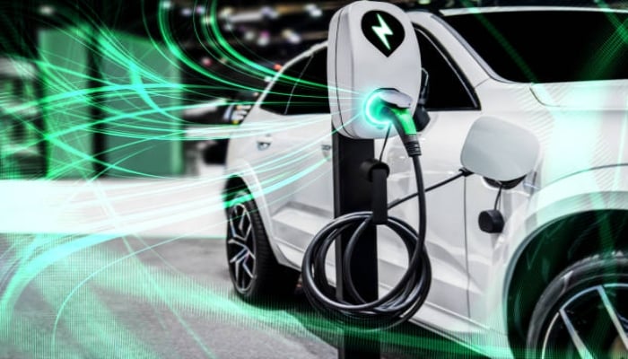 An undated image shows a electric car, which is on charge. — iStock