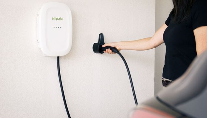 An undated image of Emporia Level 2 EV charger. — Emporia