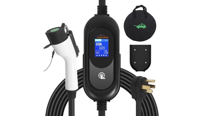 An undated image of TopAutoGear Level 2 Portable EV Charger. — TopAutoGear