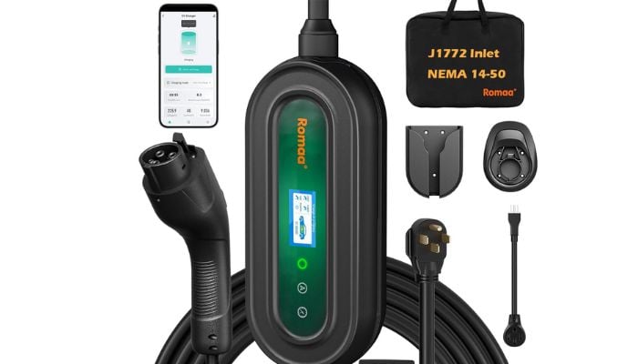 An undated image of Romaa Level 2 Smart EV Charger. — Romaa