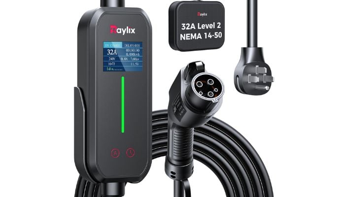 An undated image of Raylix 32A Level 2 EV Charger. — Raylix