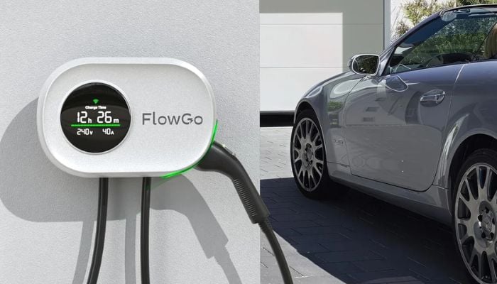 An undated image of FlowGo Level 2 Portable EV Charger. — FlowGo