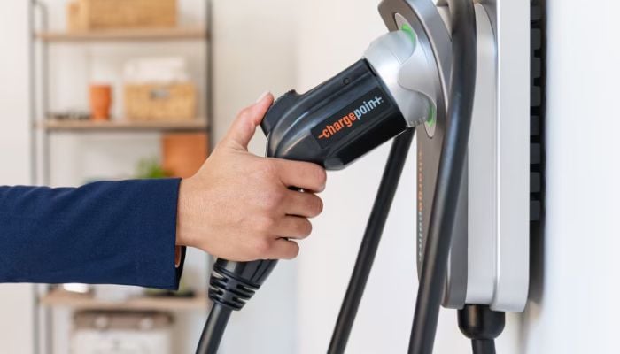 An undated image of ChargePoint Home Flex EV charger. — ChargePoint