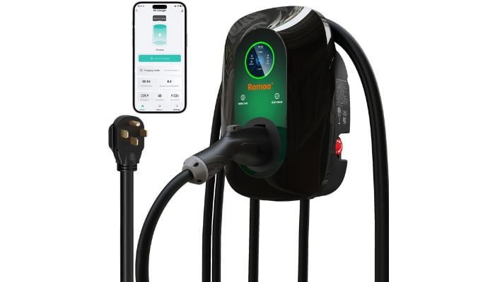 An undated image of Romaa Level 2 Smart EV Charger. — Romaa