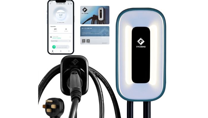 An undated image of EVCUBNB Level 2 EV Charger. — EVCUBNB