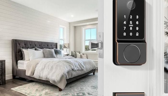 An undated image of POWIFY Keyless Entry Door Lock with Handle. — POWIFY