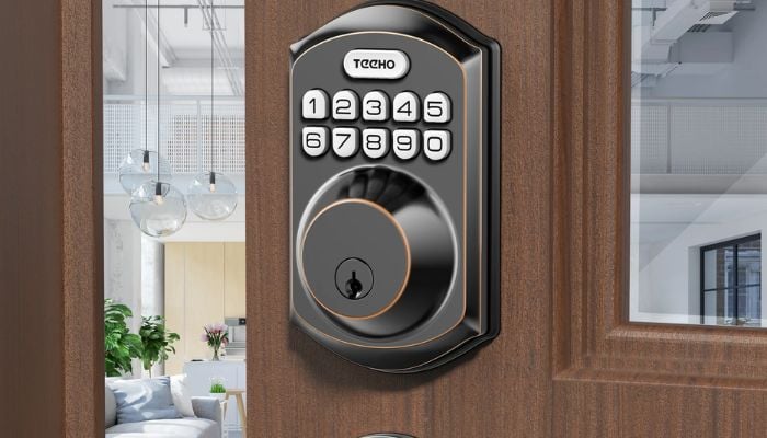 An undated image of TEEHO TE001 Keyless Entry Door Lock. — TEEHO