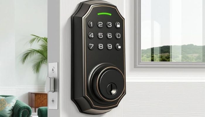 An undated image of SUBPOT E02 Smart Keypad Door Lock. — SUBPOT