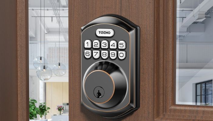 An undated image of TEEHO TE019 Smart Keypad Door Lock. — TEEHO