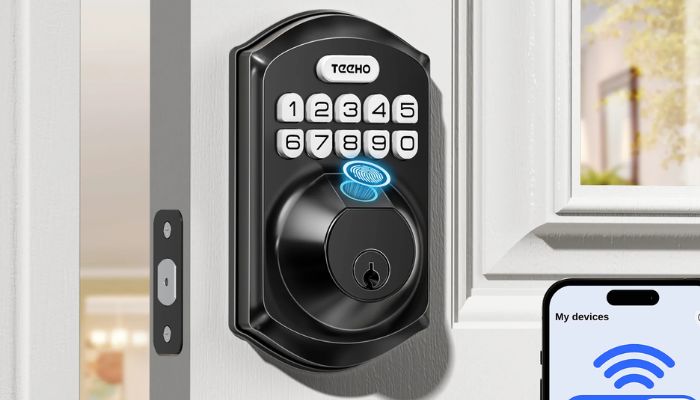 An undated image of TEEHO TE012W-K WiFi Smart Door Lock. — TEEHO