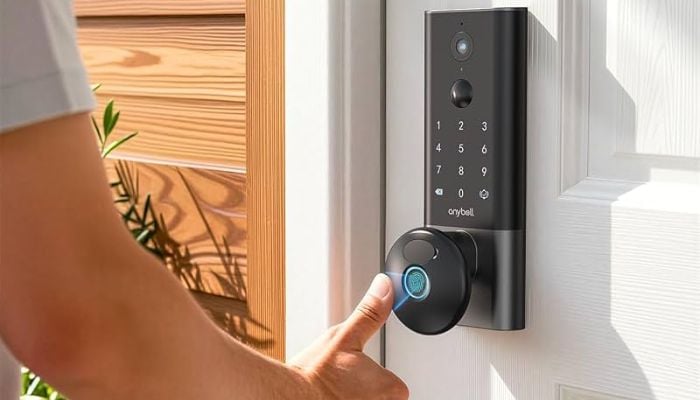 An undated image of Anybell Fingerprint Smart Door Lock. — Anybell