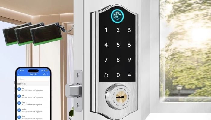 An undated image of BEBASIA Heavy Duty Fingerprint Door Lock. — BEBASIA