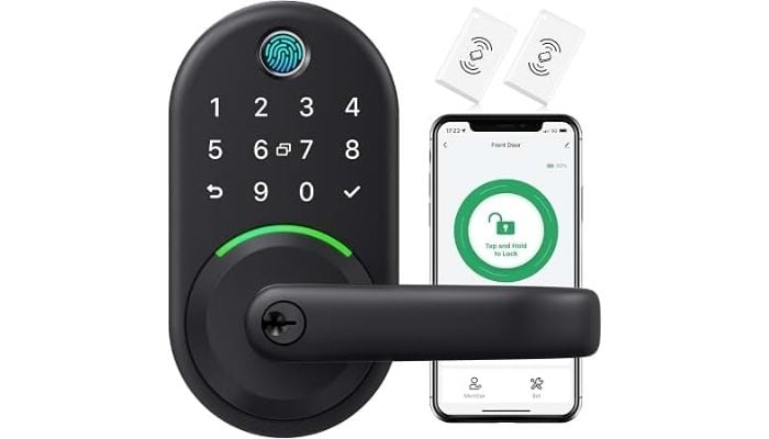 An undated image of BEBASIA Heavy Duty Fingerprint Door Lock. — BEBASIA