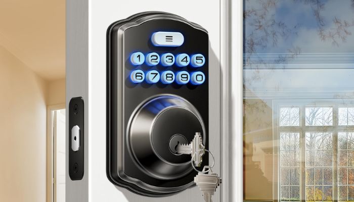 An undated image of Veise KS01B Keypad Door Lock. — Veise