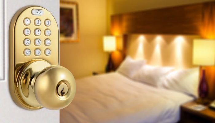 An undated image of MiLocks Door Knob with Keypad. — MiLocks