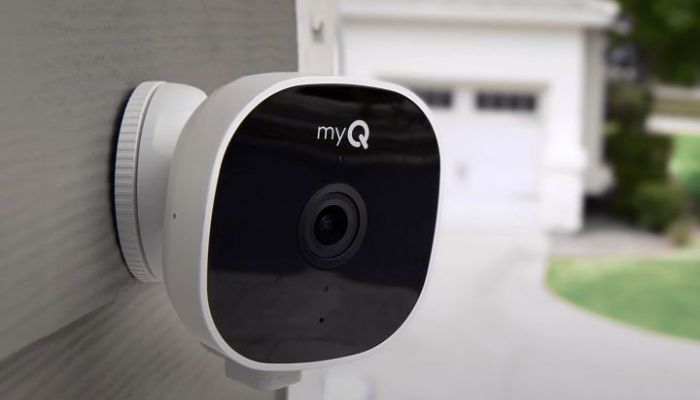 An undated image of myQ Outdoor Battery Camera 3-Pack. — myQ