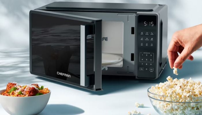 An undated image of Chefman Compact Countertop Microwave. — Chefman